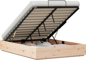 vidaXL Κρεβάτι Οθωμανικού Τύπου Φυσικό 140 x 200 cm Στερεό πεύκο