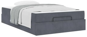 vidaXL Σκελετός Κρεβατιού Σκούρο γκρι 140 x 190 cm Βελούδο