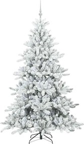 vidaXL Τεχνητό Χριστουγεννιάτικο Δέντρο με Άξονα με βάση Λευκό 180 cm