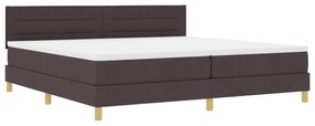 vidaXL Κρεβάτι Box Spring με Στρώμα Σκούρο Καφέ 200x200 εκ. Ύφασμα