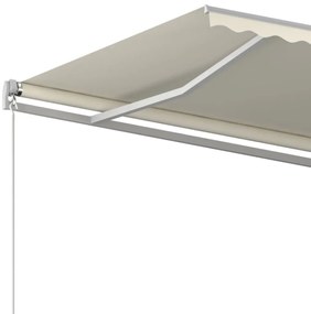 vidaXL Τέντα Συρόμενη Χειροκίνητη Κρεμ 450 x 350 εκ.