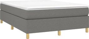 vidaXL Κρεβάτι Boxspring με Στρώμα Σκούρο Γκρι 140x200 εκ Υφασμάτινο