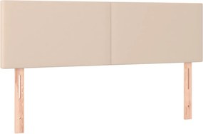 vidaXL Κρεβάτι Boxspring με Στρώμα Καπουτσίνο 140x190εκ.από Συνθ.Δέρμα