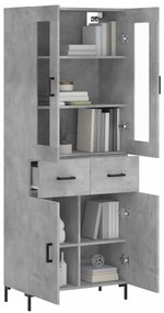 vidaXL Ντουλάπι Γκρι Σκυροδέματος 69,5x34x180 εκ. Επεξεργασμένο Ξύλο