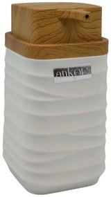 Δοχείο Κρεμοσάπουνου Luna 830220 7x7x14,5cm White-Natural Ankor Πλαστικό