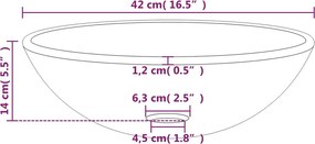 vidaXL Νιπτήρας Λευκός 42 x 14 εκ. από Ψημένο Γυαλί