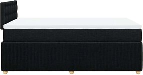 vidaXL Κρεβάτι Boxspring με Στρώμα Μαύρο 120x190 εκ. Υφασμάτινο