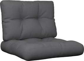 vidaXL Μαξιλάρια Καναπέ Παλέτας 2 τεμ. Ανθρακί Υφασμάτινα