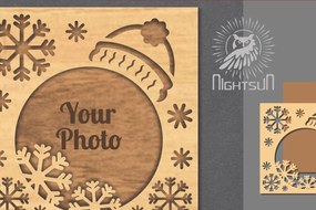 Σετ των 2 Intra απο ξύλο plywood 3mm-4mm πάχος Χριστουγεννιάτικη κορνίζα φωτογραφιών με λέιζερ 4 Δίασταση 20x30 cm INTRAFABR-112790716