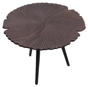 LEAF 40 SIDE TABLE COPPER ANTIQUE ΜΑΥΡΟ D40xH32cm - Μέταλλο - 04-0613