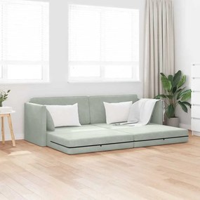 vidaXL Καναπές Σαλονιού Κρεβάτι 2 σε 1 Ανοιχτό Γκρι 213x144x60 cm Πολυεστέρας