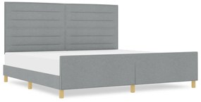 vidaXL Κρεβάτι σε Ανοιχτό Γκρι, 200x200 εκ., Υφασμάτινο