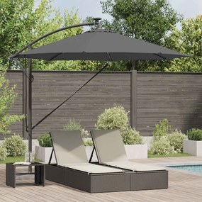 vidaXL Ομπρέλα ηλίου με φώτα λωρίδας LED Ανθρακί 294 x 294 x 248 cm