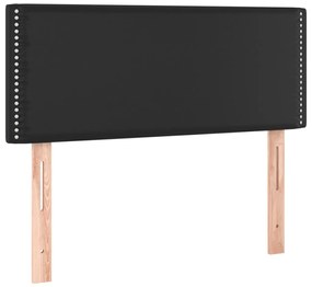vidaXL Κρεβάτι Boxspring με Στρώμα Μαύρο 90x200εκ. από Συνθετικό Δέρμα
