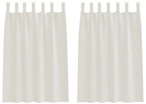 vidaXL Κουρτίνες με κουρτίνες 2 pcs Κρεμ 140x140εκ Πολυεστέρας