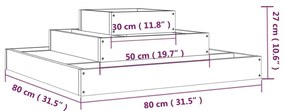 Ζαρντινιέρα Μαύρο 80 x 80 x 27 εκ. από Μασίφ Ξύλο Πεύκου - Μαύρο