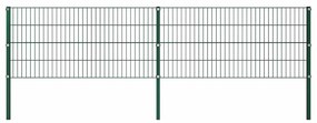 vidaXL Πάνελ Περίφραξης με Στύλους Σιδερένιο Πράσινο 349 x 80 εκ.