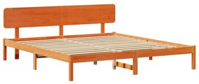 vidaXL Σκελετός Κρεβατιού Κερωτό καφέ 180 x 200 cm Μασίφ ξύλο πεύκου