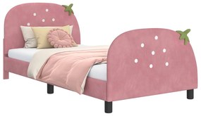 vidaXL Κρεβάτι Παιδικής Κρεβατοκάμαρας με Κεφαλάκι Ροζ 80 x 200 cm