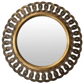 Καθρέπτης Atic Inart σε χρυσή αντικέ απόχρωση Φ50.8x5.3εκ 349-000007-349-000007-Χρυσό 349-000007