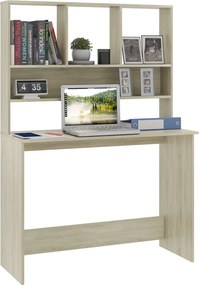 vidaXL Γραφείο με Ράφια Sonoma Δρυς 110x45x157 εκ. από Μοριοσανίδα
