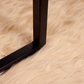 vidaXL Χαλί από τεχνητό πρόβειο δέρμα TAFALLA Μπεζ Ø 120 cm