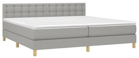 ΚΡΕΒΑΤΙ BOXSPRING ΜΕ ΣΤΡΩΜΑ &amp; LED ΑΝ.ΓΚΡΙ 200X200ΕΚ. ΥΦΑΣΜΑΤΙΝΟ 3134061