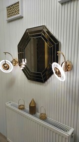Stewehome Modern Κρυστάλλινο χρυσός Απλίκ με Περιστρεφόμενο Σχέδιο 25x18 cm