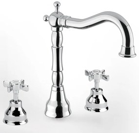 Bugnatese Princeton 812 Χρώμιο Μπαταρία Νιπτήρος 3 Oπών Με Aυτόματη Bαλβίδα