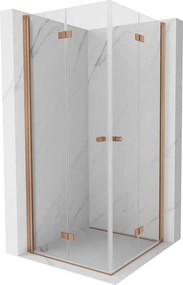 Mexen Mist-F Διπλή πτυσσόμενη καμπίνα ντους 80 x 80 cm, διάφανη, βουρτσισμένος
