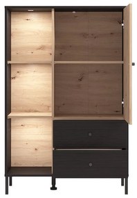 Βιτρίνα Correze 2K2F POP Μαύρος Δρύς - Artisan Oak 87x40x131 εκ.