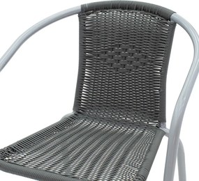 Πολυθρόνα Obbi pakoworld μέταλλο-pe γκρι 53x59x72εκ