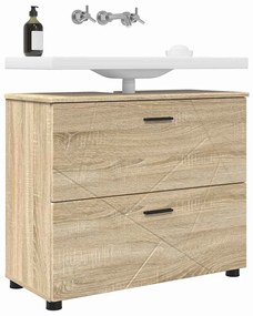 vidaXL Ντουλάπι Μπάνιου με συρτάρι Sonoma Δρυς 76,5 x 35 x 64 εκ