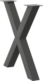 vidaXL Πόδια Τραπεζαρίας σε Σχήμα Χ 3 τεμ. Ανθρακί 70x(72-73) εκ. Ατσάλι