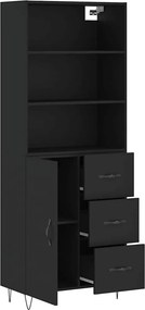 vidaXL Ντουλάπι Μαύρο 69,5x34x180 εκ. από Επεξεργασμένο Ξύλο
