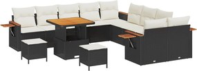 vidaXL Σετ Καναπέ Κήπου 13 pcs Μαύρο συνθετικό ρατάν