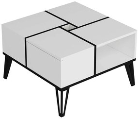 Τραπέζι Σαλονιού Nirvana 505CRL1413 71,8x71,8x43,8cm White-Black