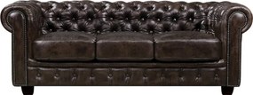 Καναπές Chesterfield Queen Τριθέσιος-Καφέ