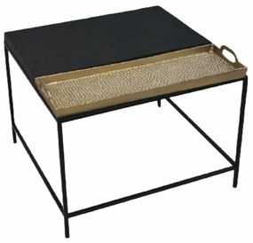 Βοηθητικό Τραπέζι DKD Home Decor 61 x 61 x 49 cm Μαύρο Χρυσό Χάλυβας Αλουμίνιο