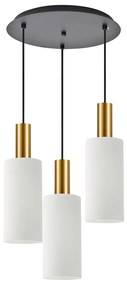 Φωτιστικό Οροφής Τρίφωτο Homelighting 77-8656 Gold/White