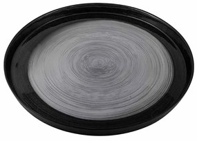 Πιατέλα Γυάλινη Reflections Γκρί-Μαύρο 40cm HFA 5481350