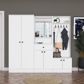 Έπιπλο Εισόδου Λευκό CRUPE 199.4x37.5x182.2