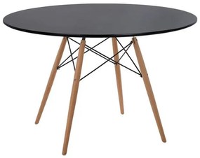 Τραπέζι Minimal HM8454.02 Black Natural Φ120Χ74Υ εκ. Mdf,Ξύλο