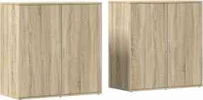 vidaXL Βοηθητικά Ντουλάπια 2 Τεμ. Sonoma Δρυς 79x38x80εκ. Επεξ. Ξύλο