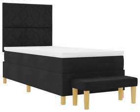 vidaXL Κρεβάτι με Βαθμό και Πολυθρόνα Μαύρο 90x200 εκ. Ύφασμα
