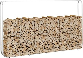 vidaXL Ράφι Καυσόξυλων 250x25x150 εκ. Γαλβανιζέ Ατσάλι