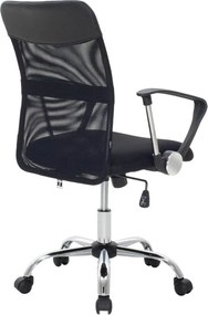 BF2401 Πολυθρόνα Γραφείου Βάση Χρώμιο, Ύφασμα &amp; Mesh Απόχρωση Μαύρο   1τμχ