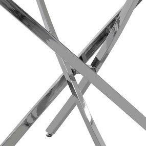 Τραπέζι στρόγγυλο Steve pakoworld με γυάλινη επιφάνεια διαφανές Φ120x74,5εκ - Γυαλί - 029-000030