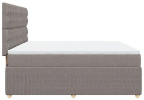 Κρεβάτι Boxspring με Στρώμα Taupe 180x200 εκ. Υφασμάτινο - Μπεζ-Γκρι