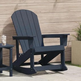 vidaXL κουνιστή καρέκλα Adirondack Ναυτικό μπλε 73.5x92x90 cm HDPE
